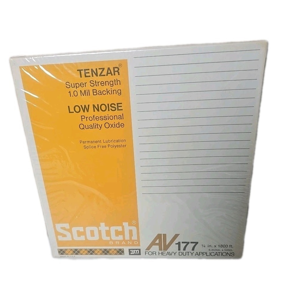 Reel to Reel Tape Scotch 3M AV177 Tenzar Low Noise SEALED 1/4 X 1800ft